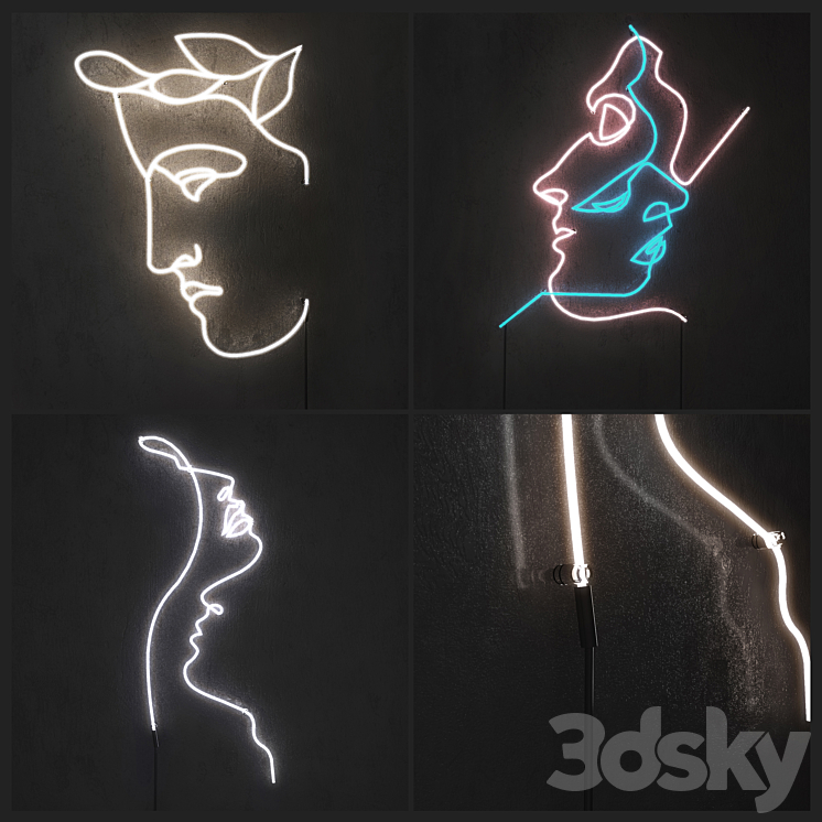 Neon light. Set 1 3DS Max - thumbnail 1