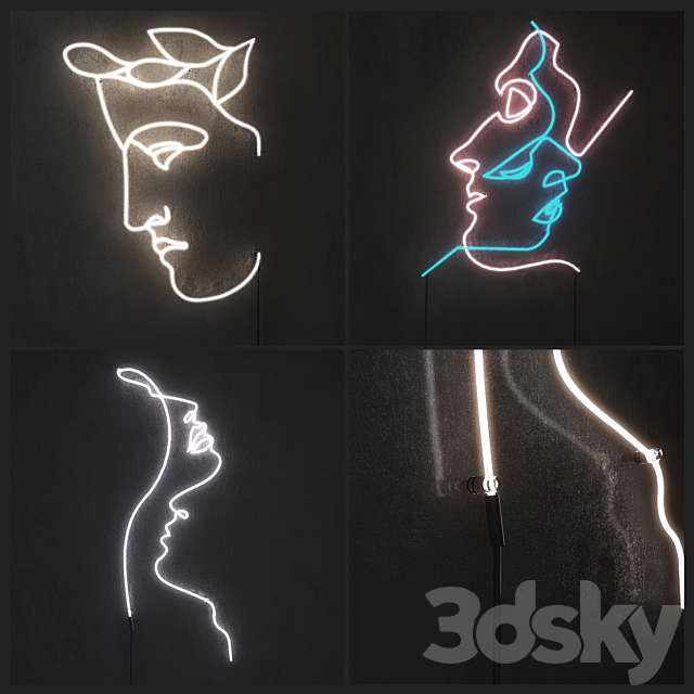 Neon light. Set 1 3DSMax File - thumbnail 1