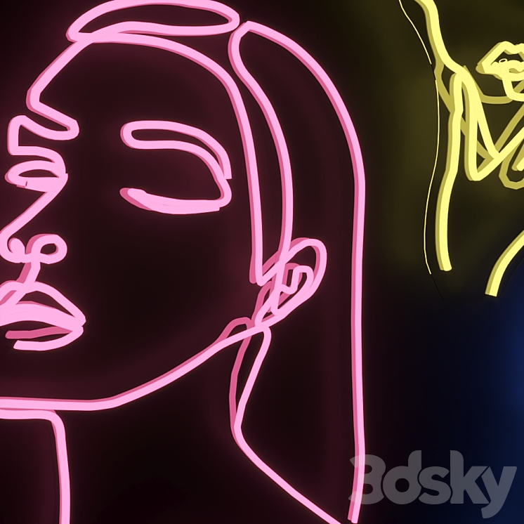 Neon Set 01 Woman 3DS Max - thumbnail 2