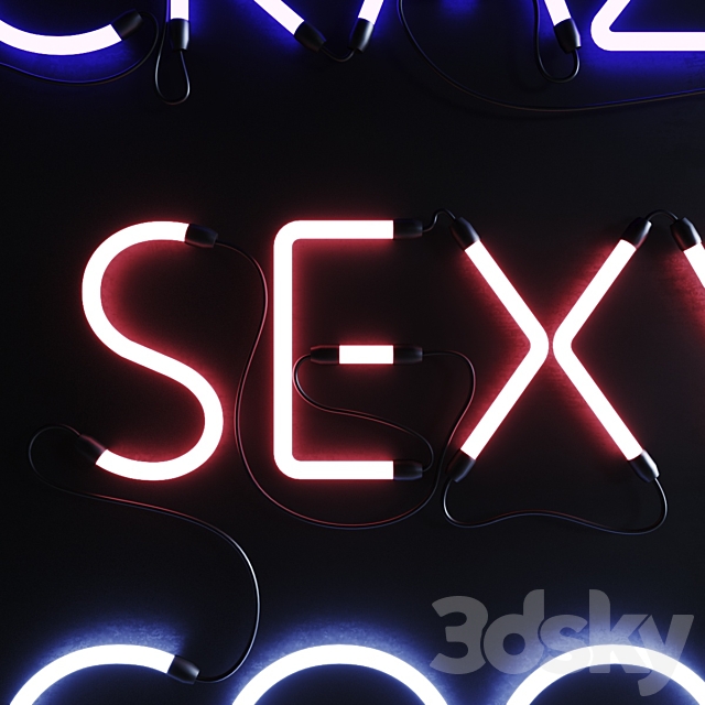 Neon Set 019 Neon Sign 3DS Max Model - thumbnail 4