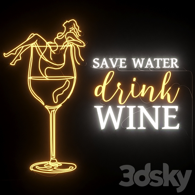 Neon Set 06 Wine Bar 3DSMax File - thumbnail 1