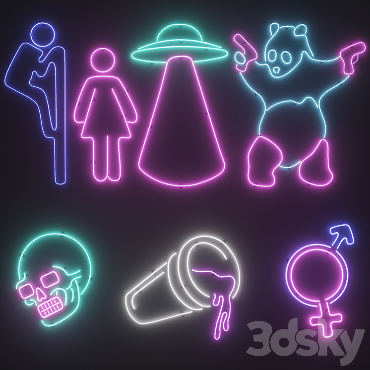 Neon Set 18 3DS Max Model - thumbnail 1