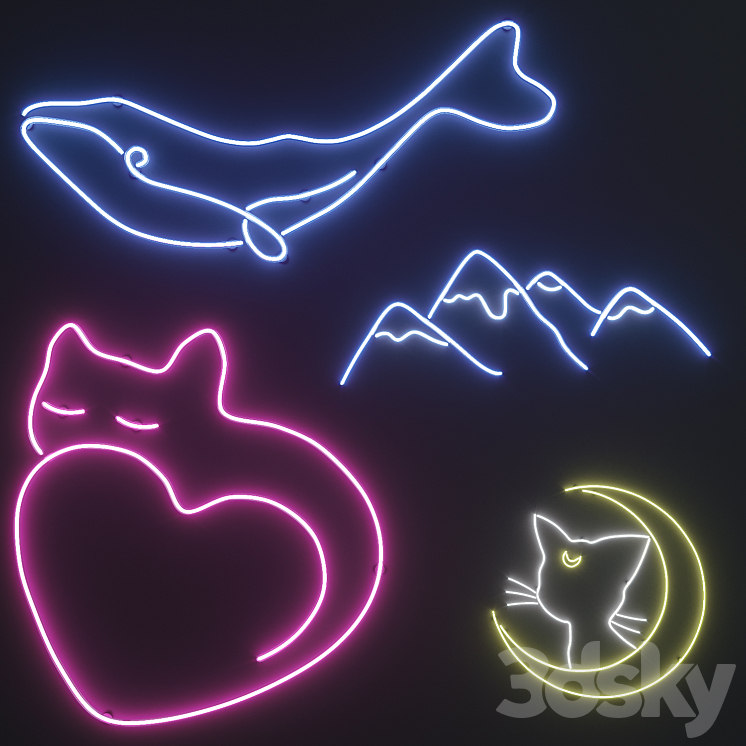 Neon set 2 3DS Max - thumbnail 1