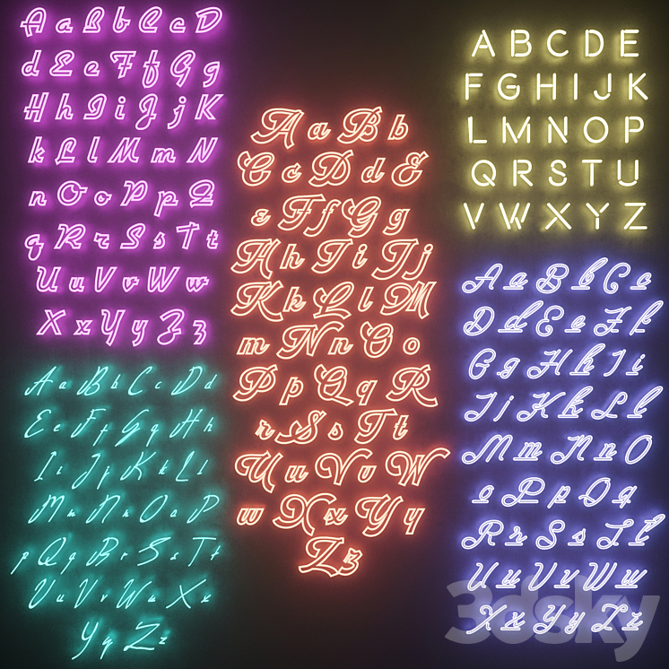 Neon set 4 3DS Max - thumbnail 1