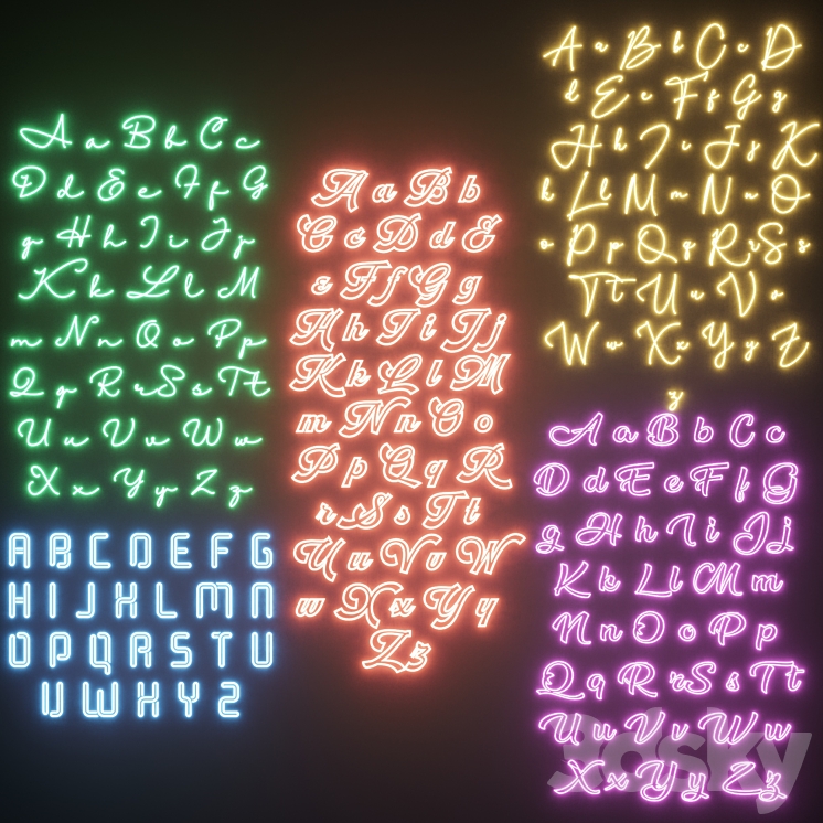 Neon set 5 3DS Max - thumbnail 1