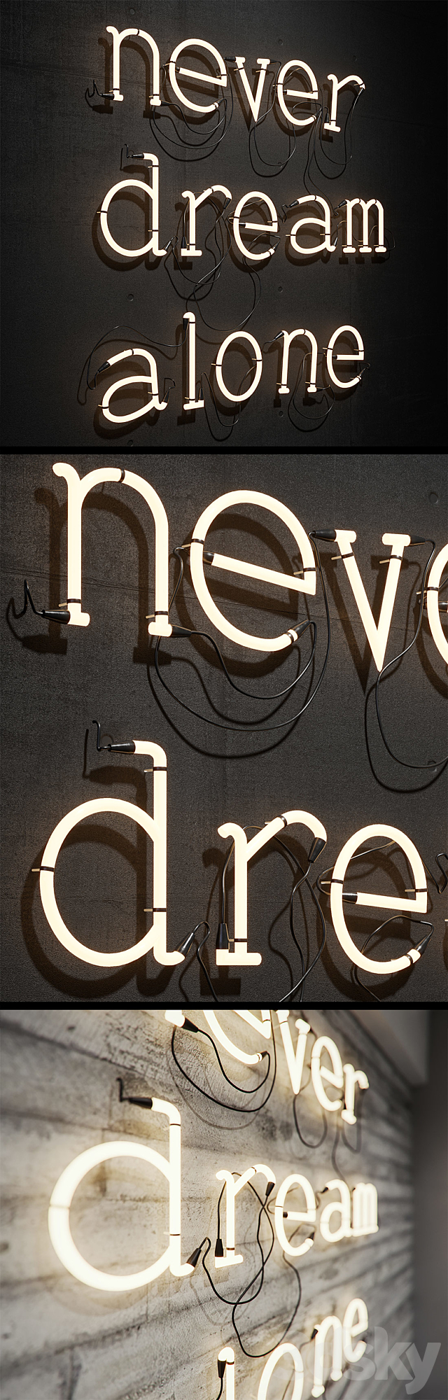 Neon Sign _ Neon Signature 3DSMax File - thumbnail 2