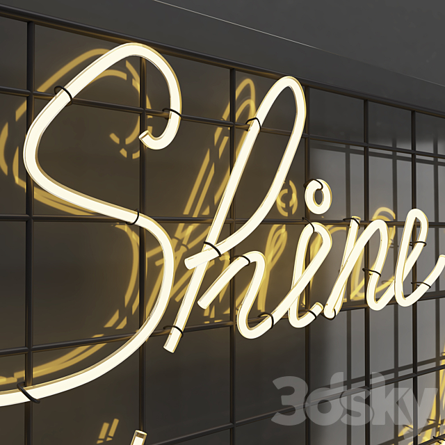 Neon sign – Shine bright like a diamond 3DS Max Model - thumbnail 2