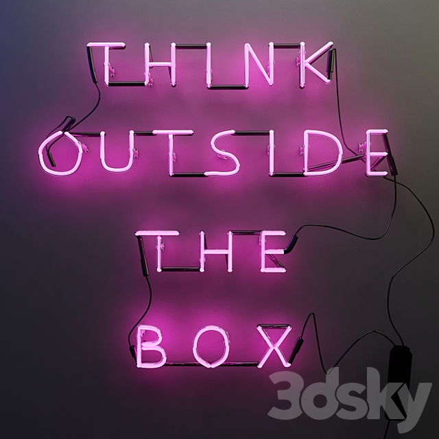 Neon Sign (Think Outside The Box) 3DSMax File - thumbnail 1