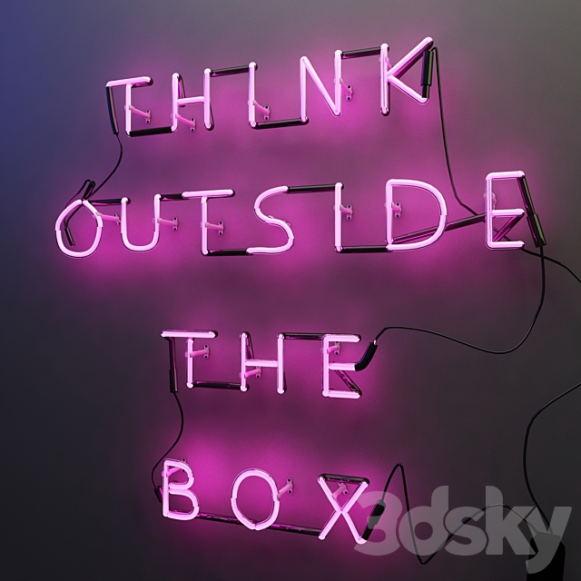 Neon Sign (Think Outside The Box) 3DSMax File - thumbnail 2