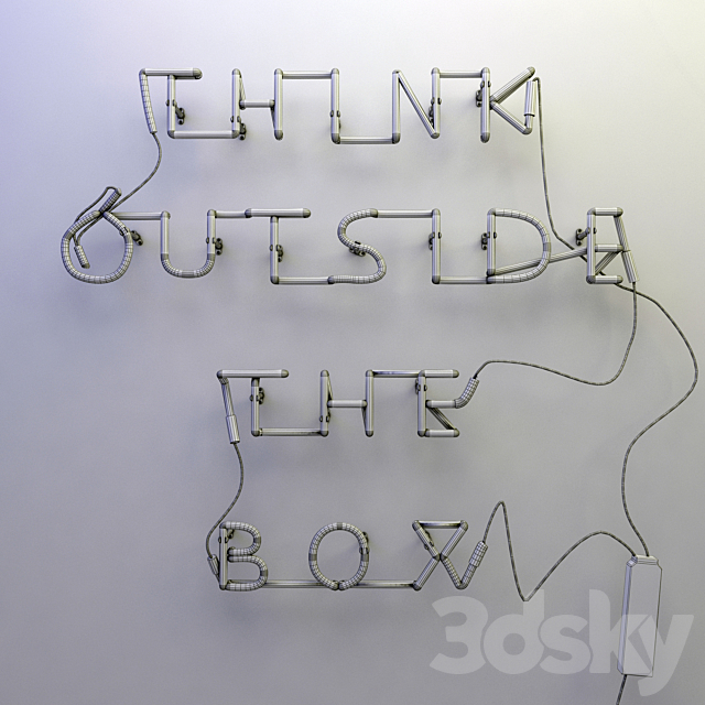 Neon Sign (Think Outside The Box) 3DSMax File - thumbnail 3