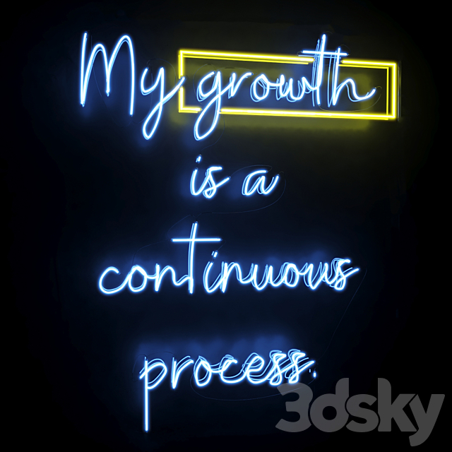 Neon Text 03 Growth 3ds Max - thumbnail 1