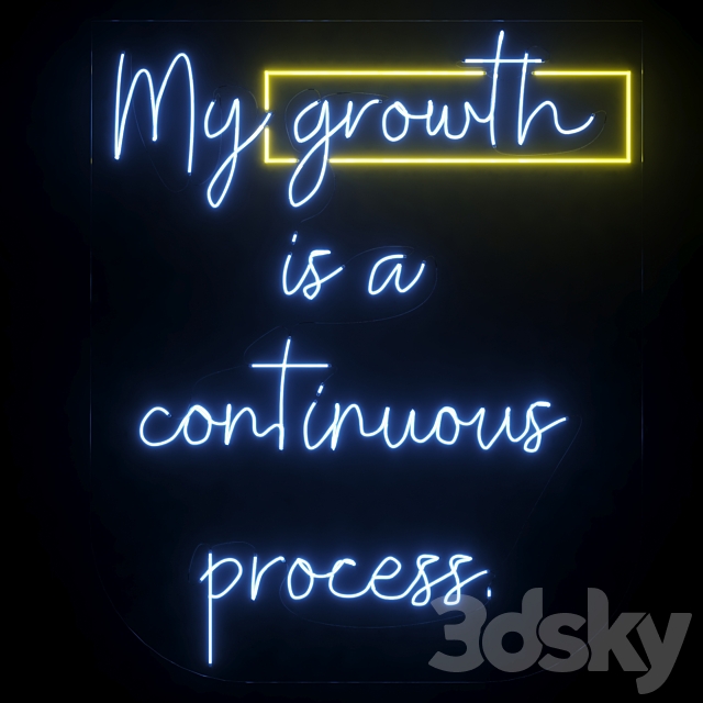 Neon Text 03 Growth 3ds Max - thumbnail 2