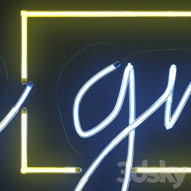 Neon Text 03 Growth 3ds Max - thumbnail 3