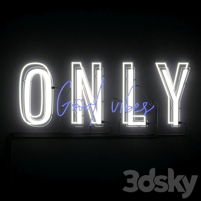 Neon Text 05 Good Vibes 3DSMax File - thumbnail 2