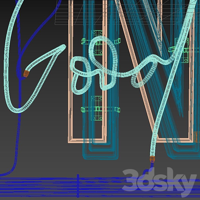 Neon Text 05 Good Vibes 3DSMax File - thumbnail 4