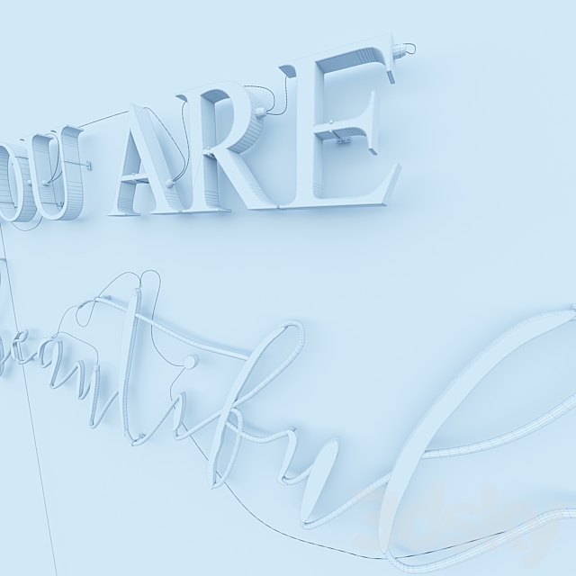 Neon Text 05 You Are Beautiful 3DSMax File - thumbnail 4