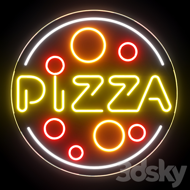 Pizza Neon Sign 3ds Max - thumbnail 1