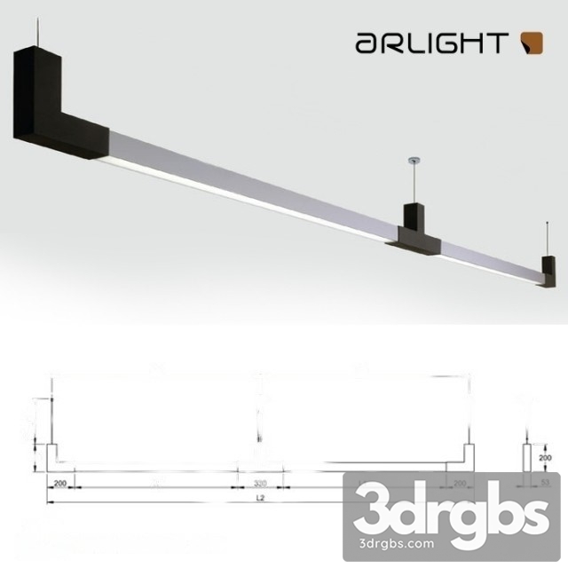 Lamp Longitudinal Roof Arlight 3dsmax Download - thumbnail 1