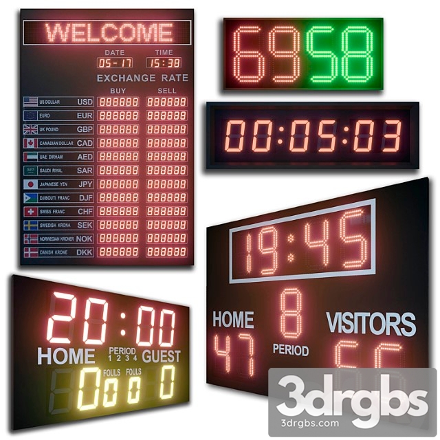 Led display modules. set 01 3dsmax Download - thumbnail 1