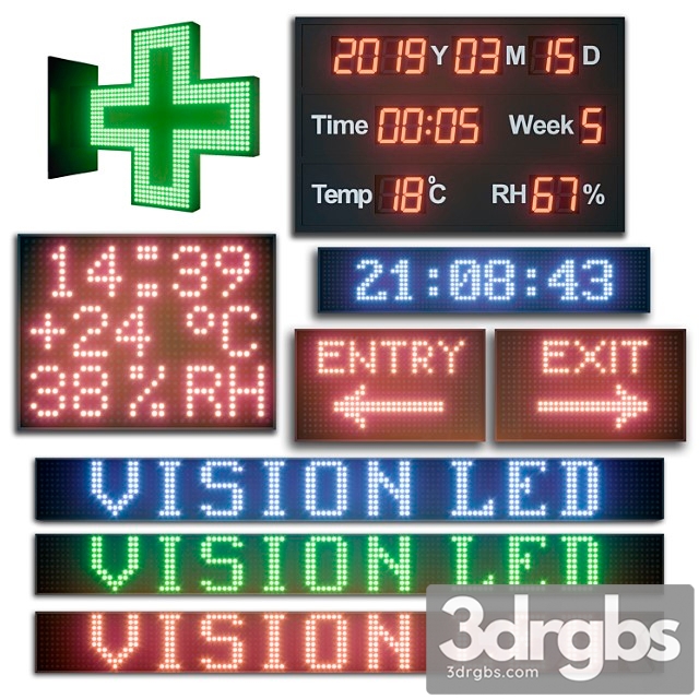 Led display modules. set 02 3dsmax Download - thumbnail 1