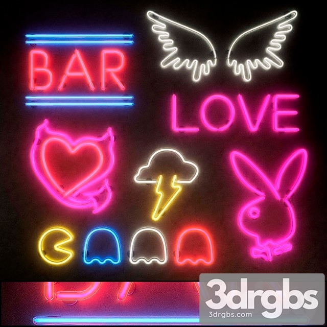 Neon Light modules. set 17. neon 3dsmax Download - thumbnail 1