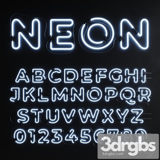 Neon set 012 neon alphabet - thumbnail 1