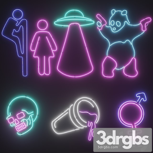 Neon Set 18 3dsmax Download - thumbnail 1