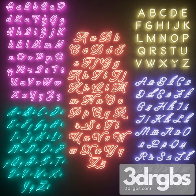 Neon set 4_21 3dsmax Download - thumbnail 1