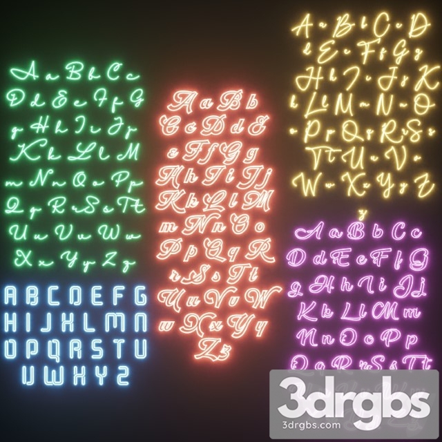 Neon set 5 3dsmax Download - thumbnail 1