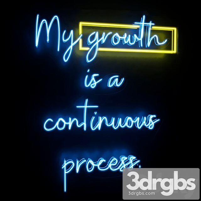 Neon Text 03 Growth 3dsmax Download - thumbnail 1