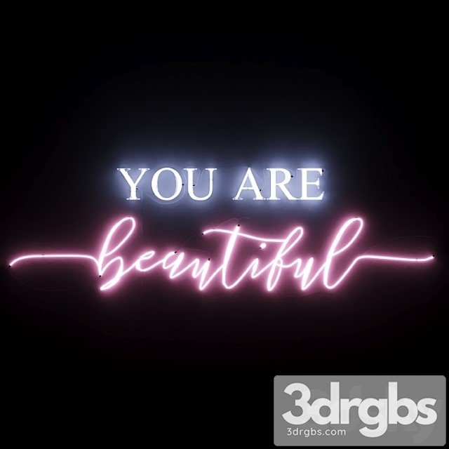 Neon text 05 you are beautiful - thumbnail 1