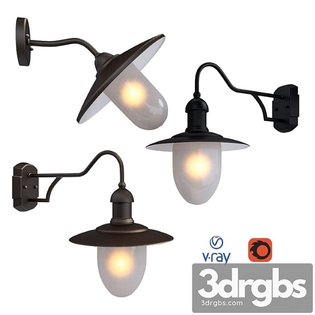 Aruba outdoor lighting wall lamps from the company lucide belgium. 3dsmax Download - thumbnail 1