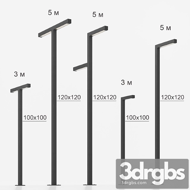 Street lights integral part 1 3dsmax Download - thumbnail 1