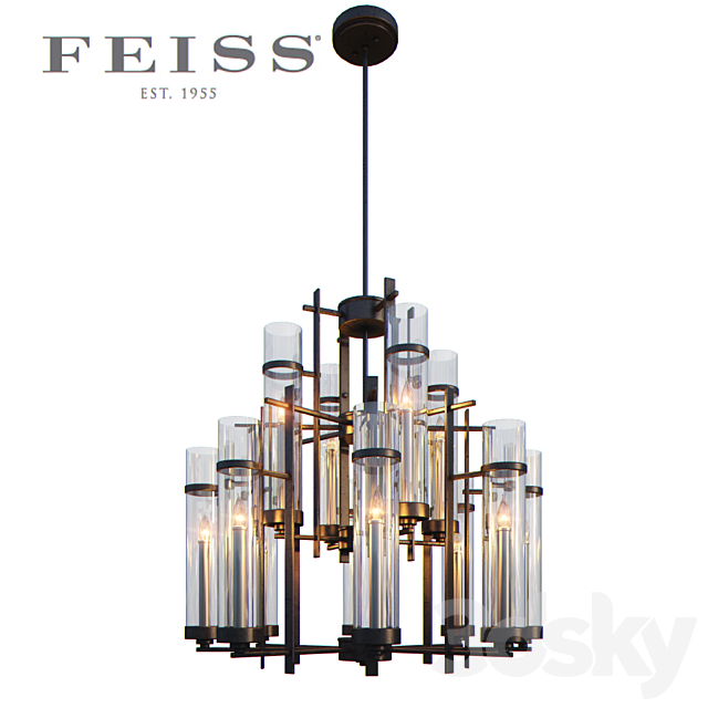 12 – Light Multi-Tier Chandelier 3DS Max Model - thumbnail 1