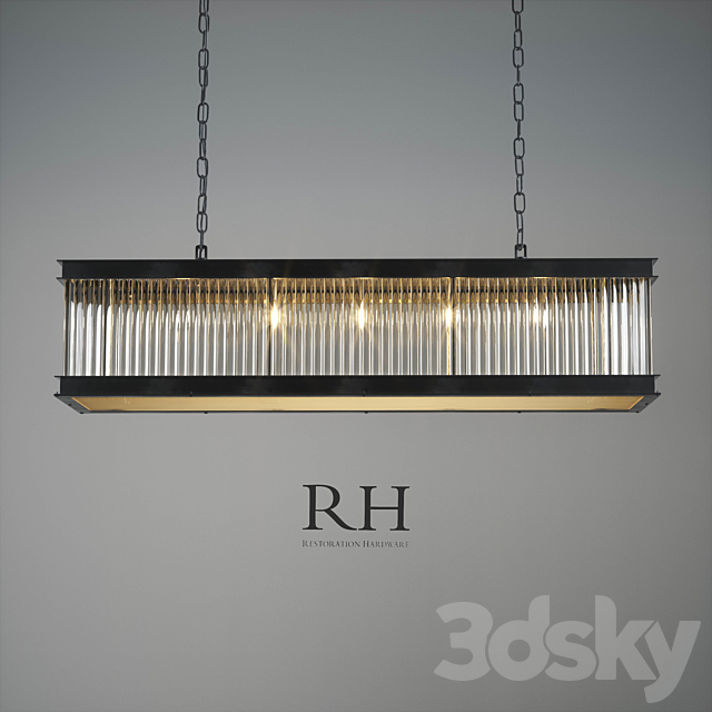 1920S ESSEX CRYSTAL ROD RECTANGULAR CHANDELIER 3DS Max Model - thumbnail 2