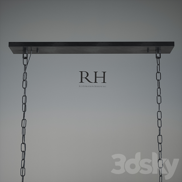 1920S ESSEX CRYSTAL ROD RECTANGULAR CHANDELIER 3DS Max Model - thumbnail 3