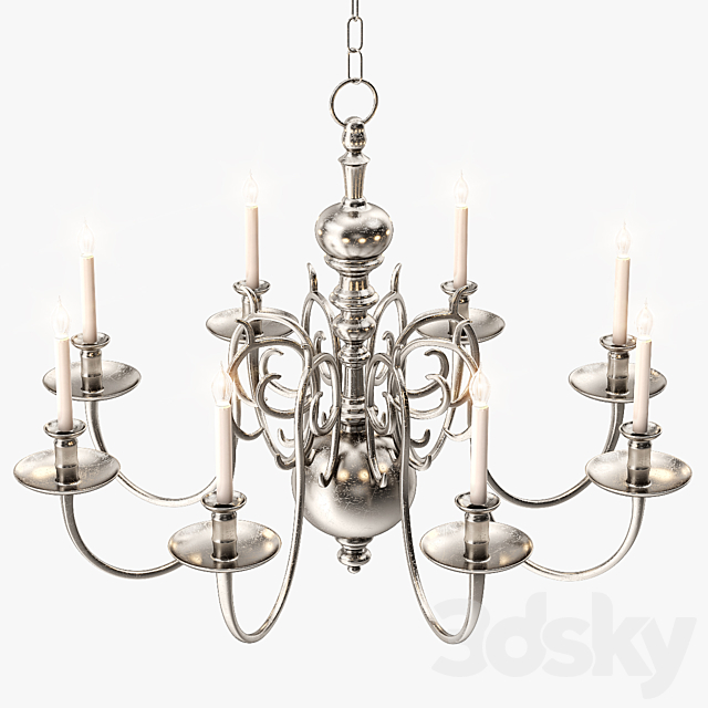 1stdibs 18th Century Style Two Tier Chandelier 3DSMax File - thumbnail 2