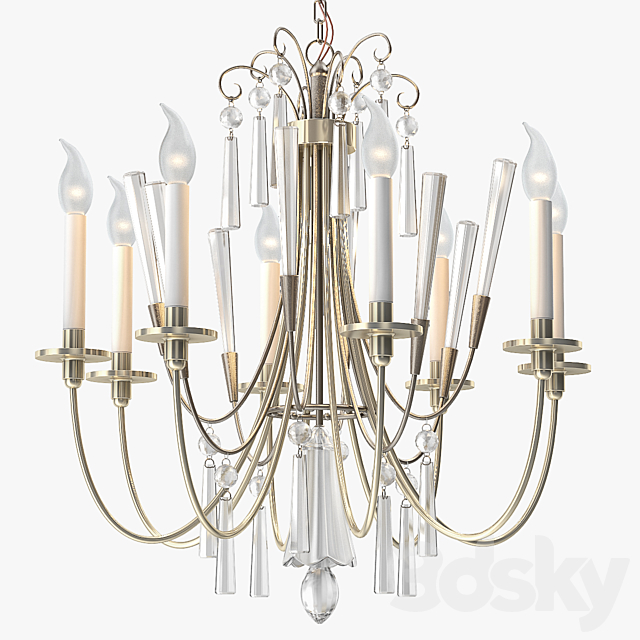 1stdibs Elegant Chandelier with Crystals by Lightolier 3DSMax File - thumbnail 1