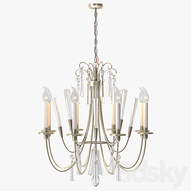 1stdibs Elegant Chandelier with Crystals by Lightolier 3DSMax File - thumbnail 2