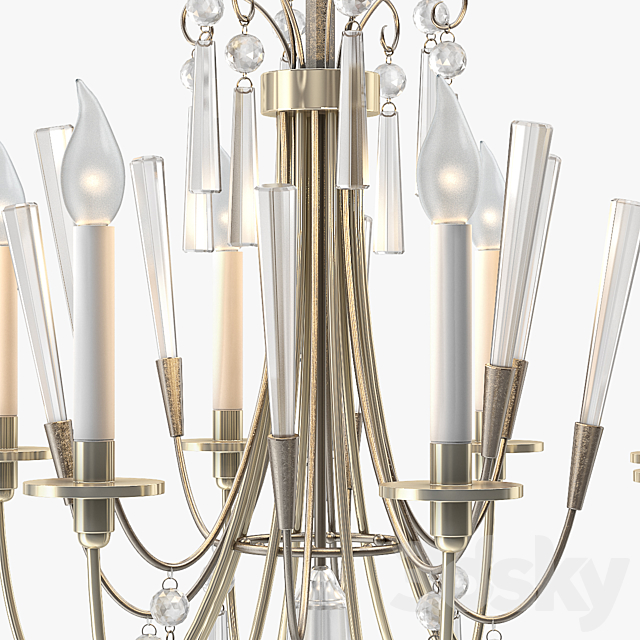 1stdibs Elegant Chandelier with Crystals by Lightolier 3DSMax File - thumbnail 3