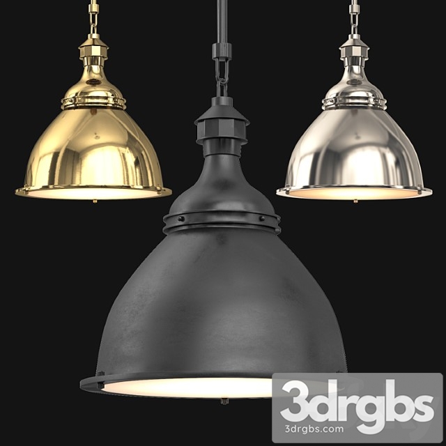 20th c. english cloche pendant 3dsmax Download - thumbnail 1