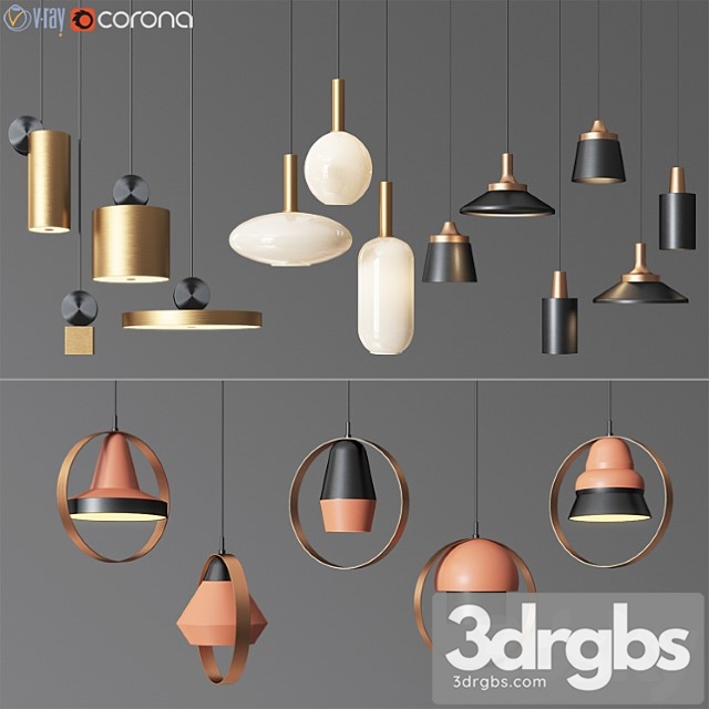 4 celing light collection 01 3dsmax Download - thumbnail 1