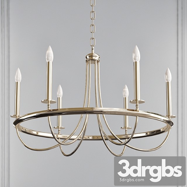 6 Light Candle Style Classic Traditional Chandelier 3dsmax Download - thumbnail 1