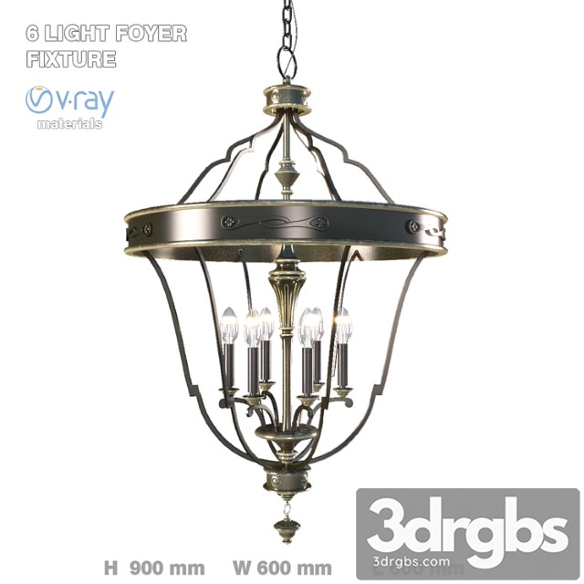 6 light pendant 3dsmax Download - thumbnail 1