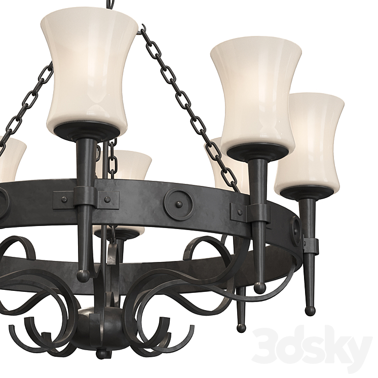 8 Lamp Ceiling Light 3DS Max Model - thumbnail 2