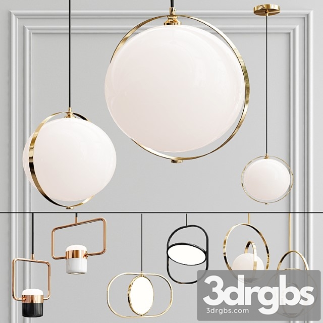 A collection of pendant lights. 3dsmax Download - thumbnail 1