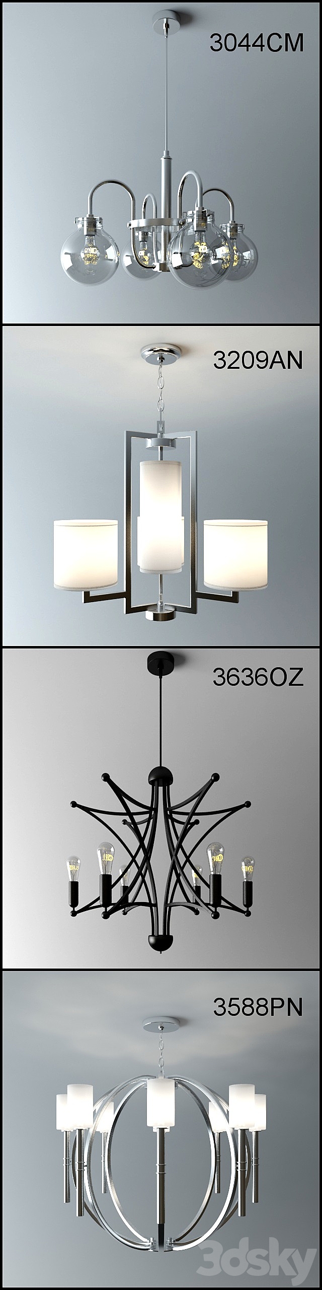 A set of fixtures Hinkley lighting. Part 1 3DSMax File - thumbnail 2