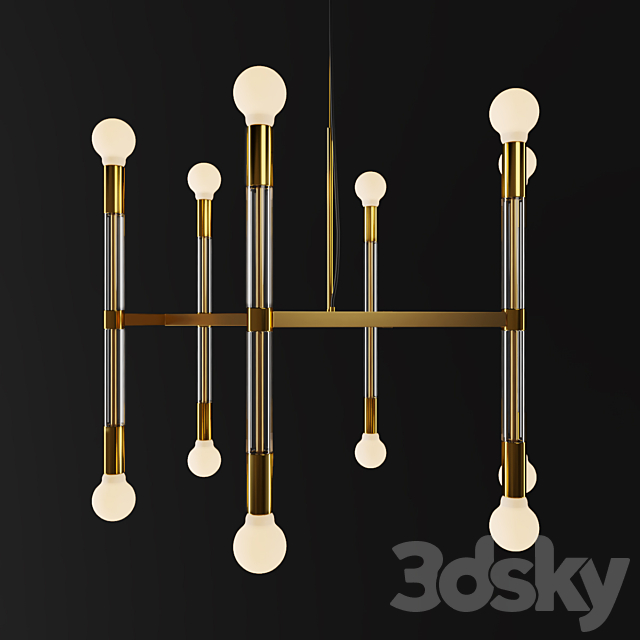 Acrylic Framework Chandelier – Round 3DSMax File - thumbnail 1