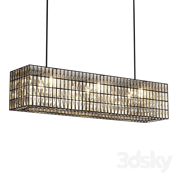 Adeline Crystal Rectangular Chandelier 3DS Max Model - thumbnail 1