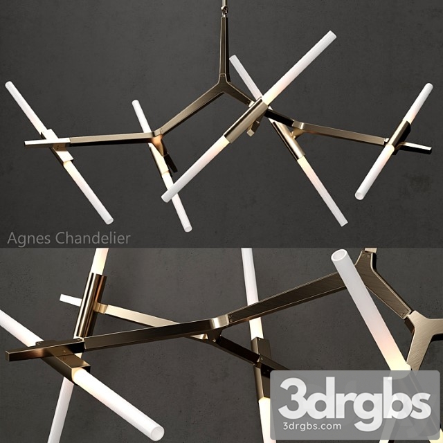 Agnes Chandelier 10 Lights Gold 3dsmax Download - thumbnail 1